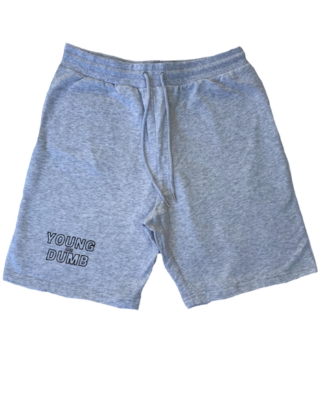 Young and Dumb grey stadium shorts