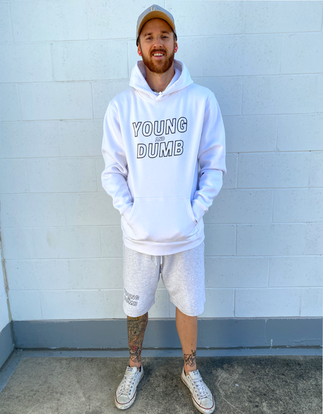 Young and Dumb white hoodie